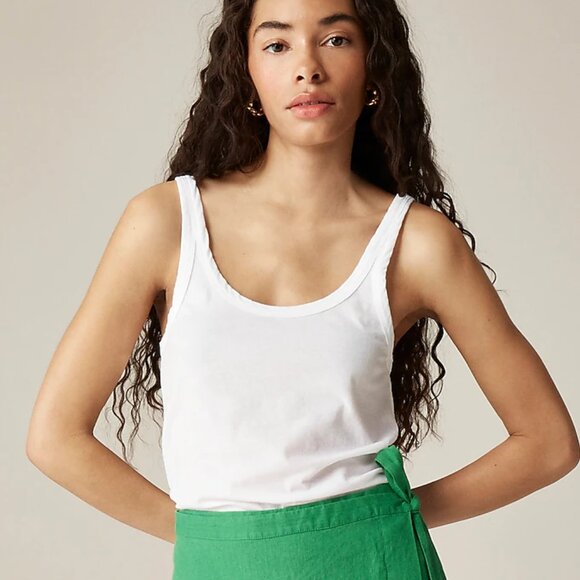 J Crew Women's Feather jersey slim-fit tank top XXS White - Picture 2 of 7